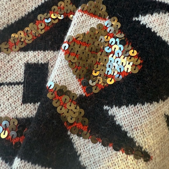 Joie Southwest Print Size S Cashmere Blend Sweater with Sequins - Picture 8 of 10